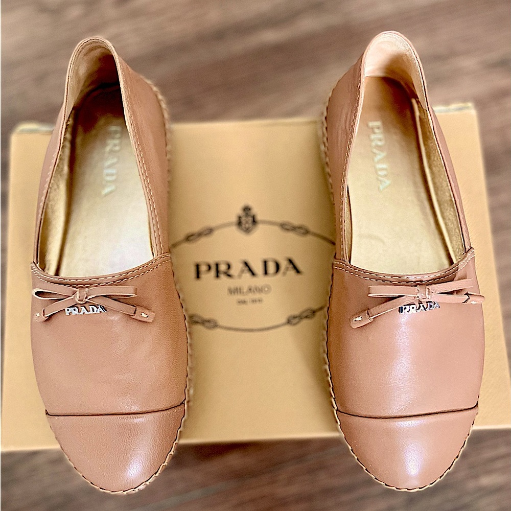 PRADA Women's Calzature Donna Nappa Naturale Leather Slip On